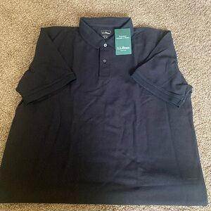 LL Bean Black Polo NWTS